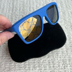 Gucci GG Logo Lens Blue Sunglasses NEW